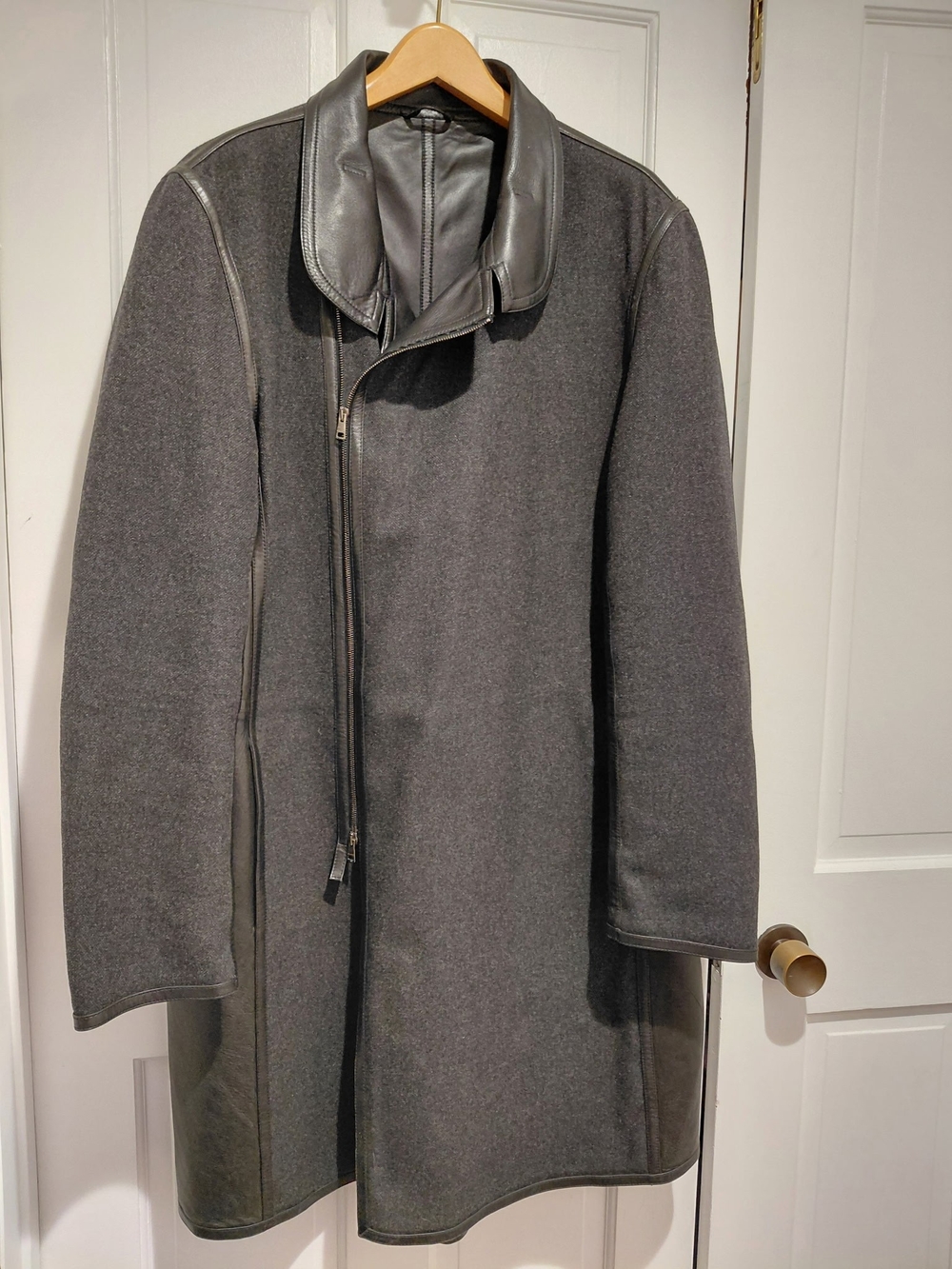 Vintage Gucci Lambswool Leather Coat 60